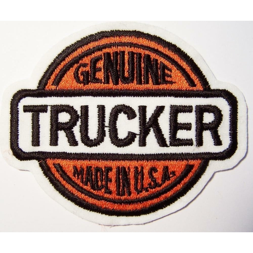 GENUINE TRUCKER MADE IN USA PATCH P413 jacket 4 IN BIKER EMBROIDERED patches Image 1