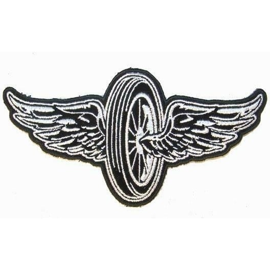 MOTORCYCLE BIKE WHEEL WINGS PATCH P7430 jacket patches BIKER EMBROIDERIED Image 1