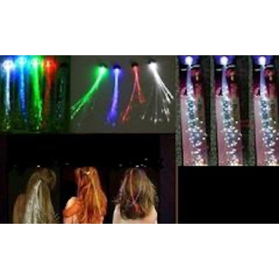 2 pack 14" LIGHT UP FLASHING FIBER OPTIC HAIR CLIP assorted color TWINKLE FAIRY Image 1