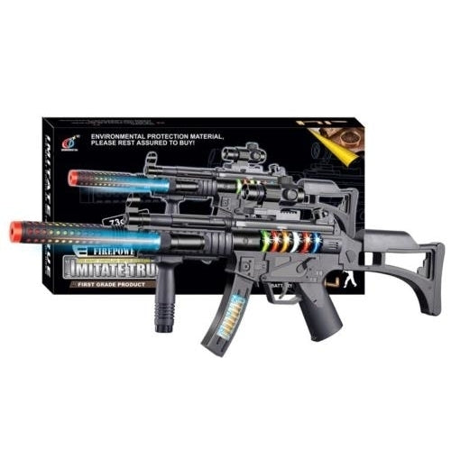 LIGHT UP FLASHING MP5 WITH SOUND and VIBRATING ACTION kids play gun toy TY524 Image 1