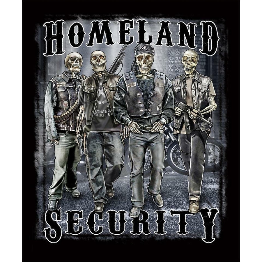 HOME SECURITY SKELETON SOLDIERS BLACK TEE SHIRT SIZE L men women adult TT1 Image 1