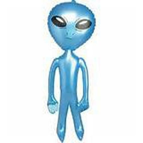 BLUE 24 in INFLATABLE ALIEN ufo inflate novelty toy blowup aliens monster toys Image 1