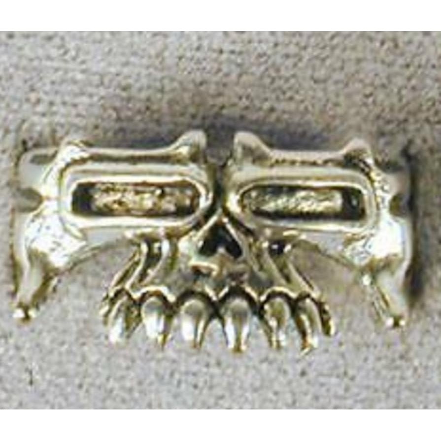 1 DELUXE SQUARE HEAD SKULL SILVER BIKER RING BR190 mens jewelry RINGS  HEAVY Image 1