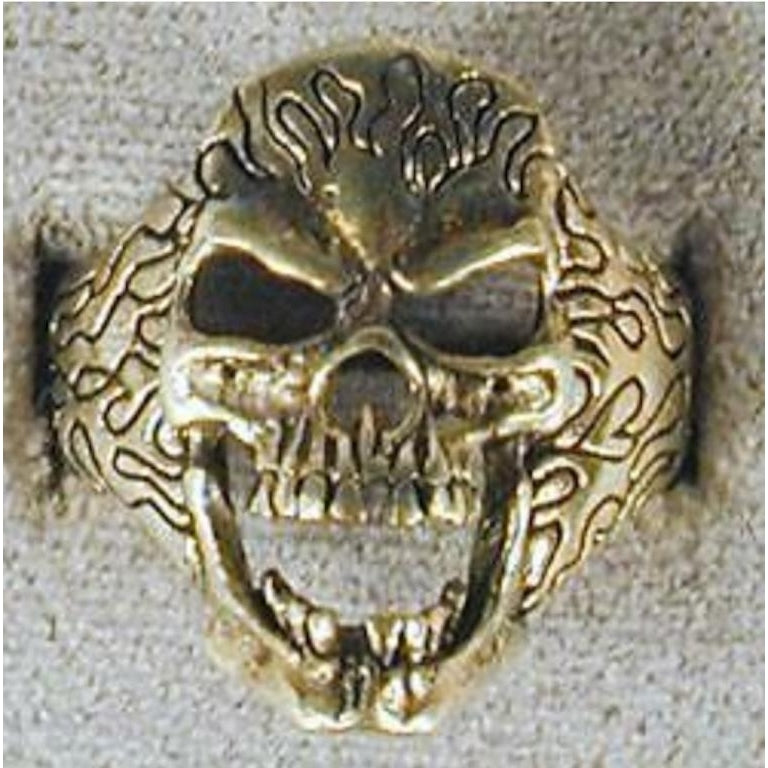 1 DELUXE CRAZY SKULL HEAD SILVER BIKER RING BR184 mens jewelry RINGS  SCULL Image 1