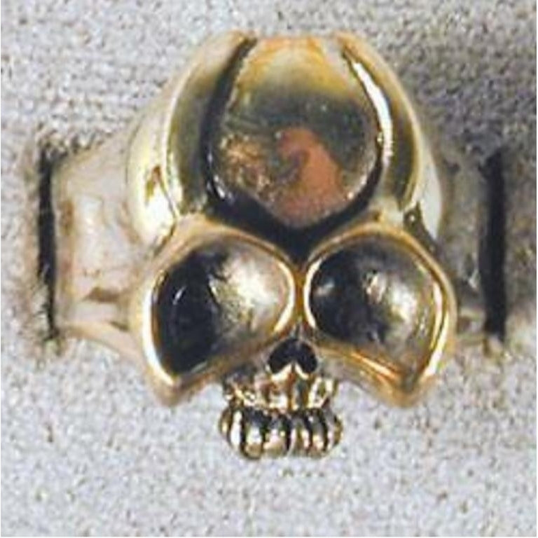 1 DELUXE HORNED SKULL W EYES SILVER BIKER RING BR191 mens jewelry RINGS Image 1