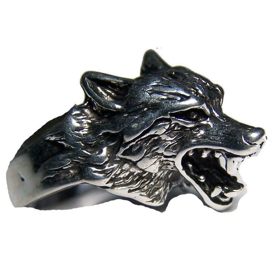 Quality WOLF HEAD RING 98 jewelry unisex MENS womens BIKER wild animal wolves Image 1