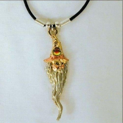 2 WIZARD HEAD 3D ROPE NECKLACE jewelry JL11 fantasy Image 1