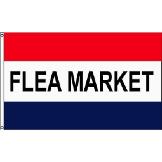 2 FLEA MARKET FLAG FL035 flags banners advertisement novelty fleamarket sign Image 1