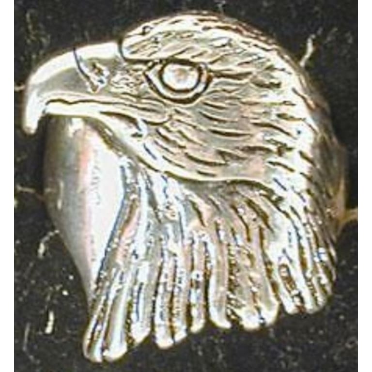 DELUXE LARGE EAGLE HEAD SILVER BIKER RING BR223 mens RINGS jewelry EAGLES Image 1