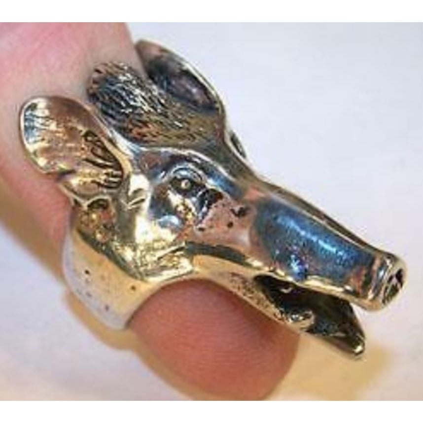 DELUXE RAT HEAD SILVER BIKER RING BR222 mens RINGS mouse jewelry RATS mice Image 1