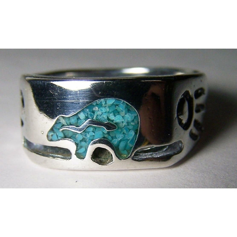 Quality NATIVE BEAR DESIGN BIKER RING BR78R jewelry unisex MENS bears claw Image 1