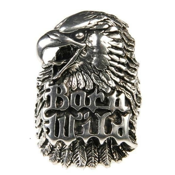 Quality BORN WILD EAGLE HEAD BIKER RING BR160 SIZE 7 jewelry RINGS gothic EAGLES unisex Image 1