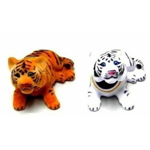 2 BOBBING HEAD TIGERS animals fun toys toy wild tiger moving head dash animals Image 1