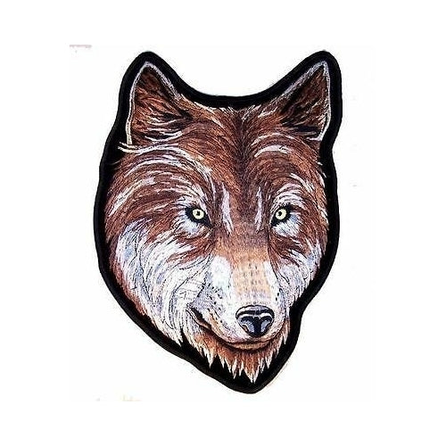 large JUMBO WOLF HEAD JACKET BACK PATCH JBP69 EMBROIDERED WOLVES Image 1