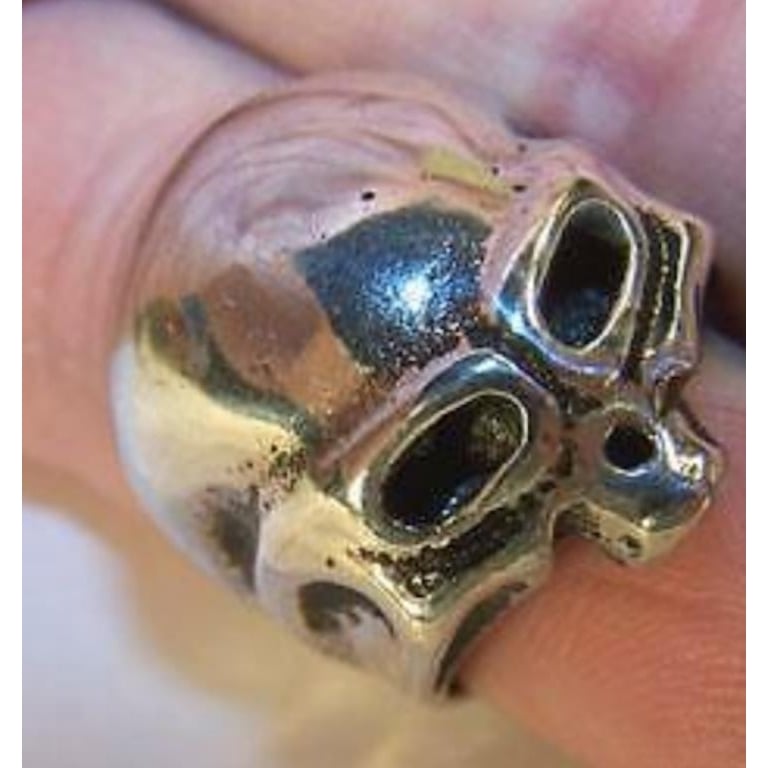 DELUXE ALIEN HEAD SILVER BIKER RING BR213 mens RINGS jewelry ALIENS UFO ITEM Image 1