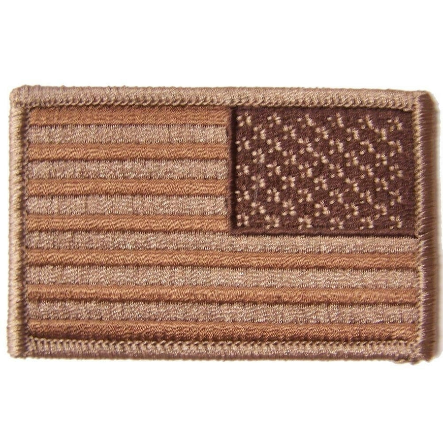 BROWN DESERT AMERICAN FLAG right arm PATCH P9031 EMBROIDERED 3" BIKER military Image 1