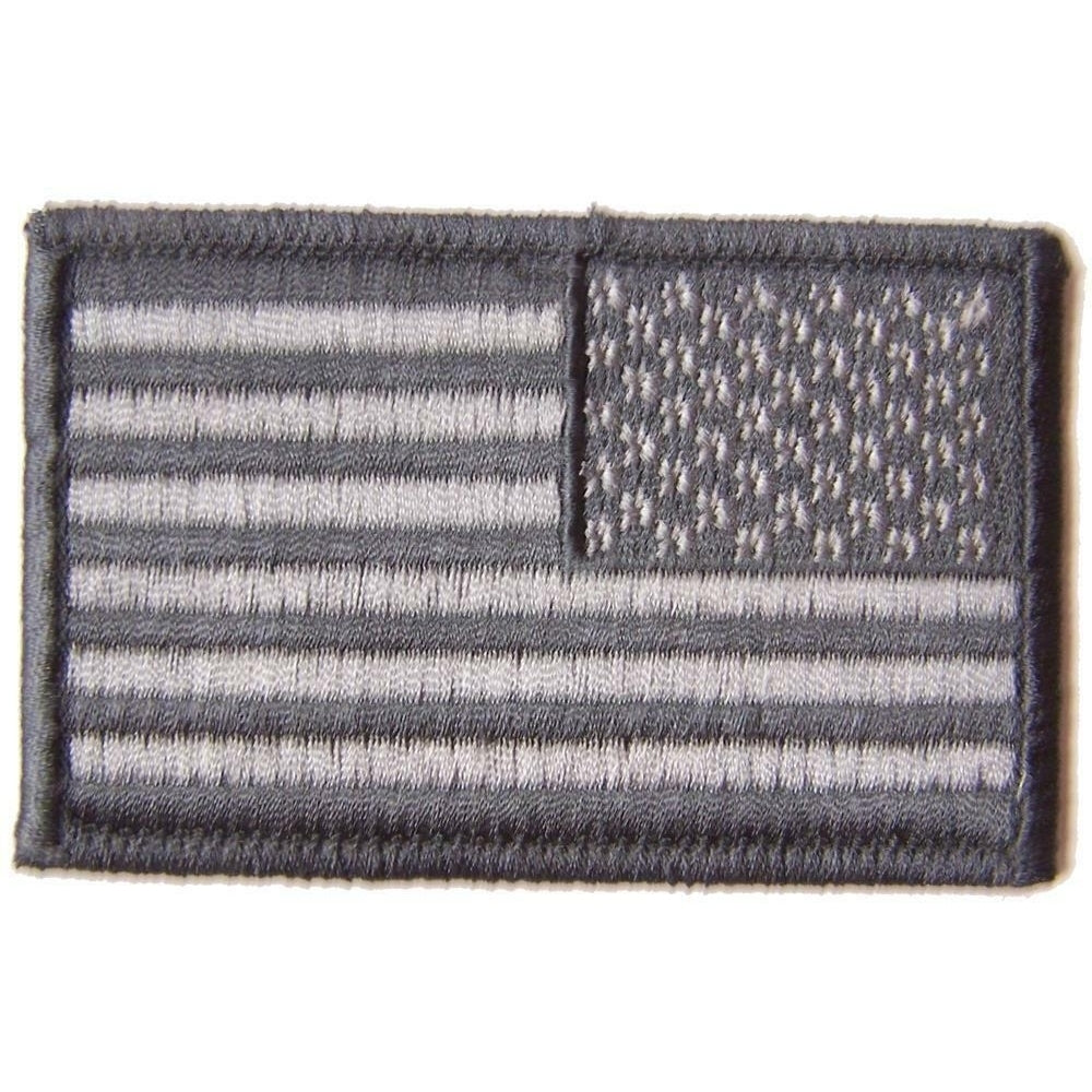 BLACK and GREY AMERICAN FLAG right arm PATCH P9021 EMBROIDERED 3" BIKER military Image 1