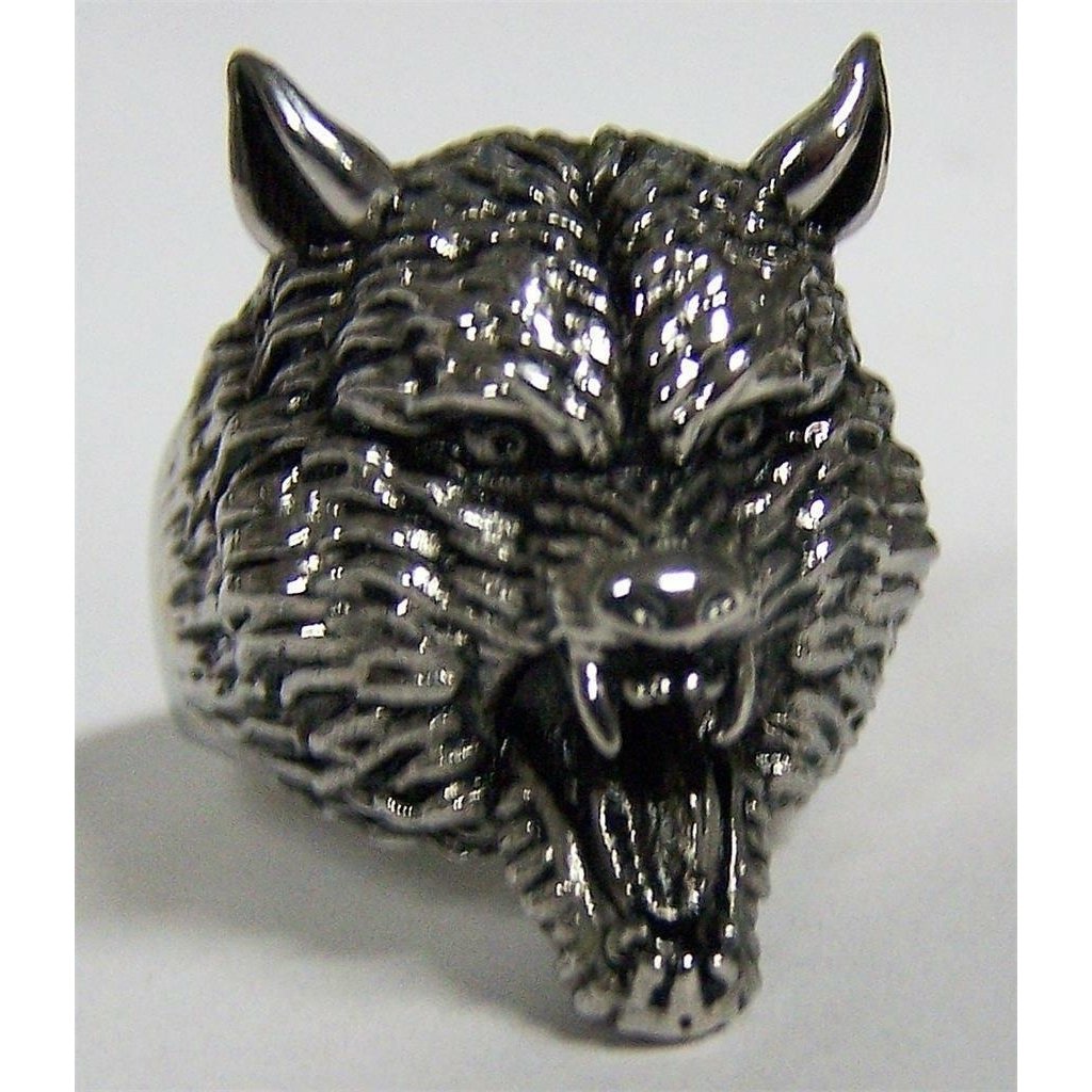 WEREWOLF MONSTER STAINLESS STEEL RING size 9 - S-545 biker MEN women WOLF Image 1