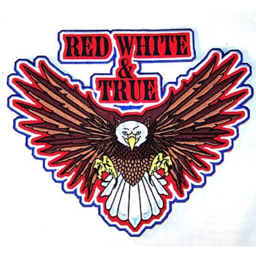 RED WHITE TRUE JUMBO JACKET BACK PATCH eagle 003 Image 1