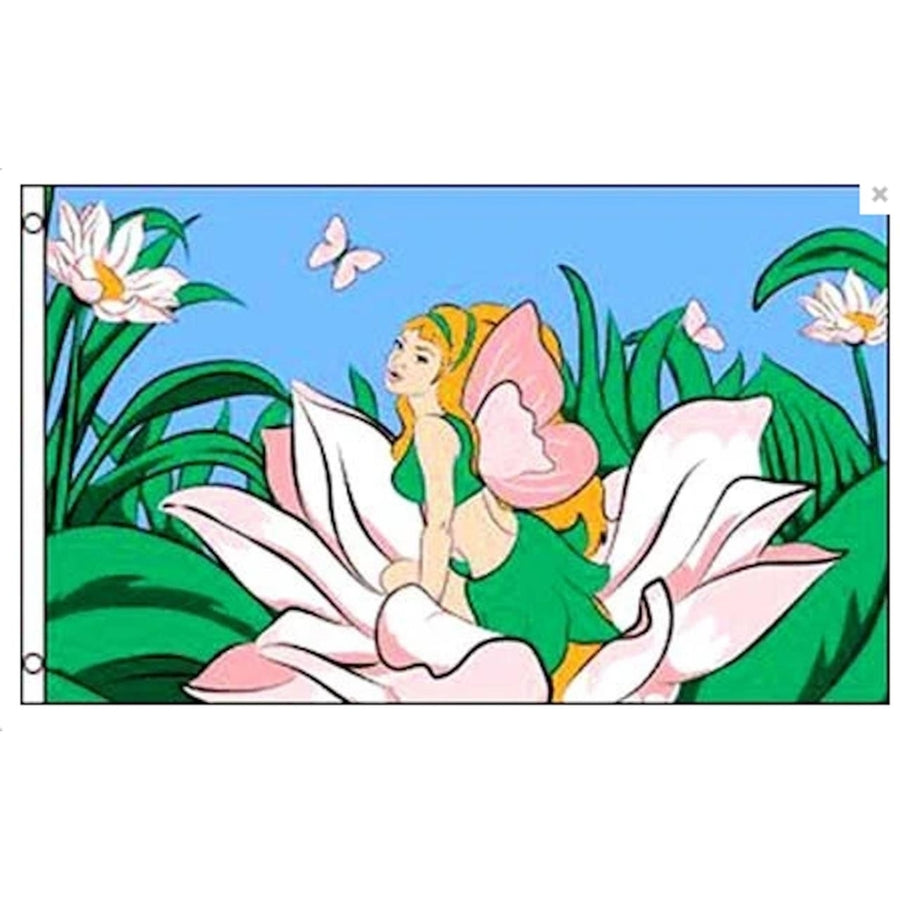 GARDEN FAIRY FLAG 3X5 banner sign FL422 fairies FLOWERS 3 x 5 flower sign Image 1