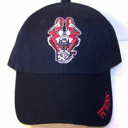 2 V TWINS MOTORCYCLE ENGINE GIRLS BASEBALL CAPS men hat ball cap novelty Image 1