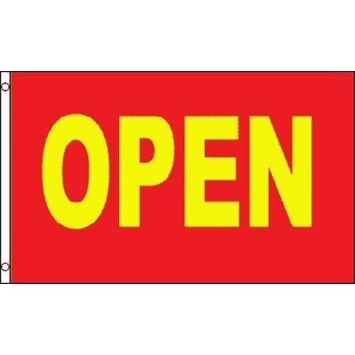 RED and YELLOW OPEN 3 X 5 FLAG 3x5 decor sign ADVERTIZING BANNER 3 x 5 FL632 Image 1