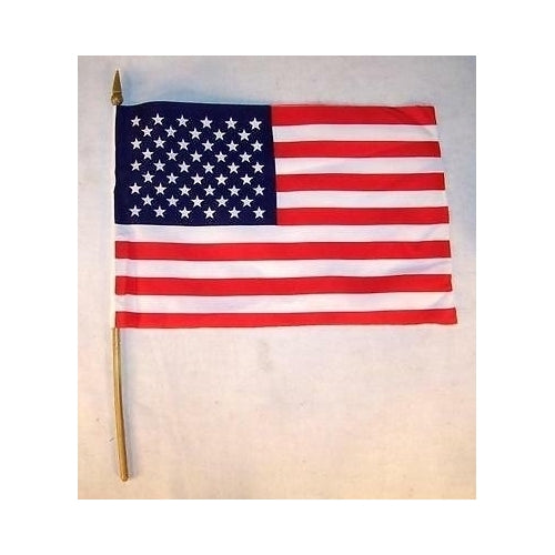 6 AMERICAN FLAG ON STICK 6 X 9 INCH united states of america USA bulk flags Image 1