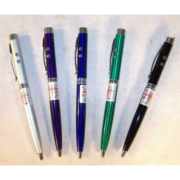 12 COLORED LASER POINTER PEN W LED LIGHT writing pens LAZER BEAM school business Image 1