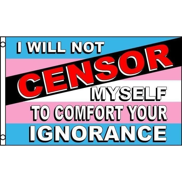 TRANSGEDER PRIDE IGNORANCE 3 X 5 FLAG FL742 banner rainbow wall hanging Image 1