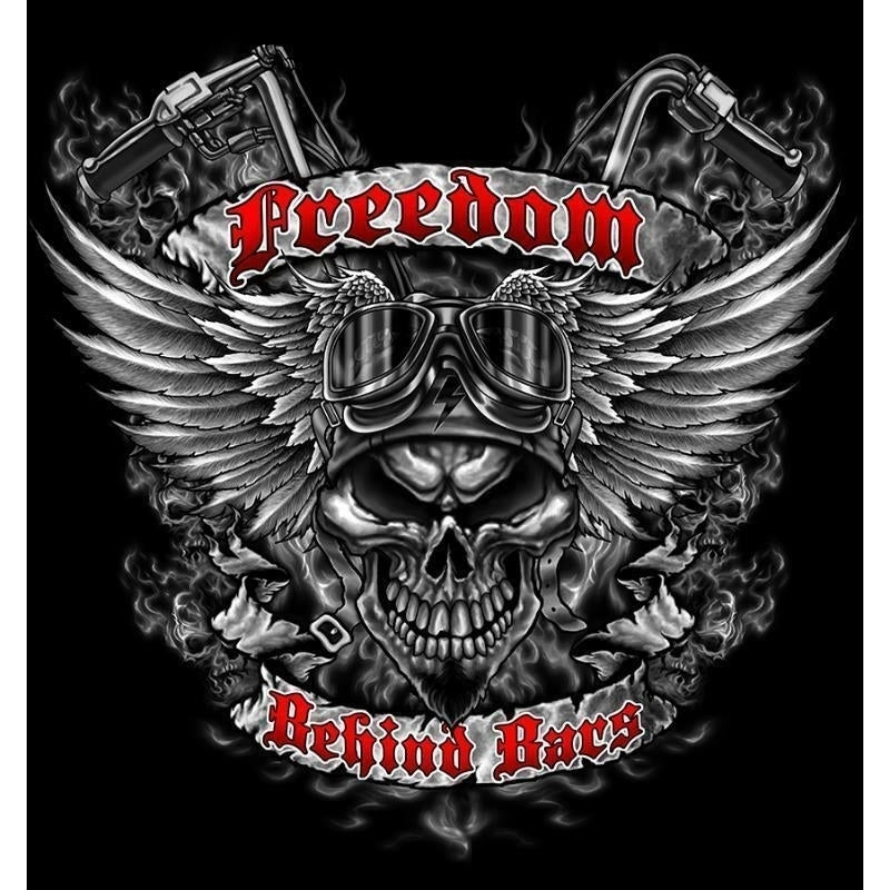 FREEDOM BEHIND BARS TEE SHIRT SIZE XLARGE adult TJB29 BIKER mens womens tshirt Image 1