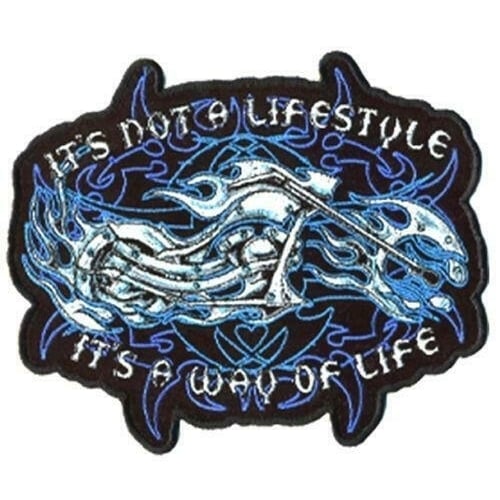 BLAZING BIKER WAY OF LIFE EMBRODIERED PATCH MOTORCYCLE biker iron on P2590 Image 1