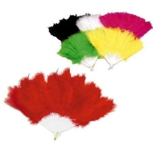6 FLUFFY FEATHER HAND FANS stage costume party fun dress up feathers handfan Image 1