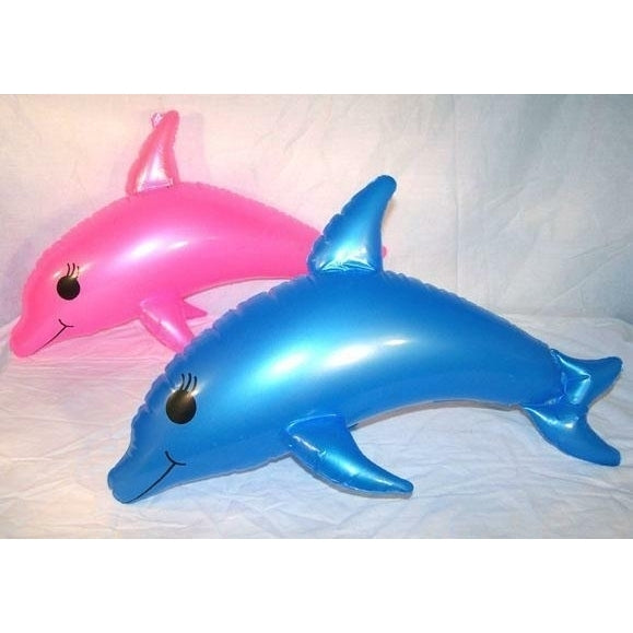6 ASST PEARL DOLPHIN 24 INCH INFLATABLE TOY  novelty inflate blowup dolphins Image 1