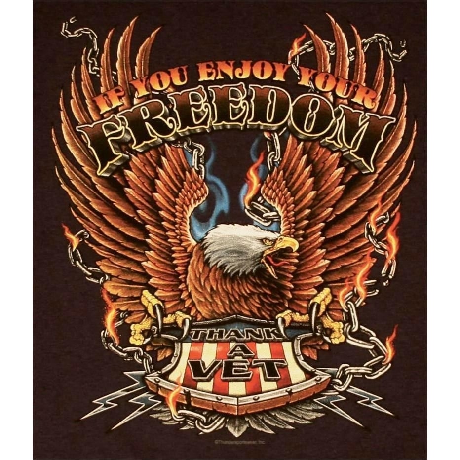 FREEDOM THANK A VET EAGLE TEE SHIRT SIZE M adult T272 tshirt mens womens Image 1