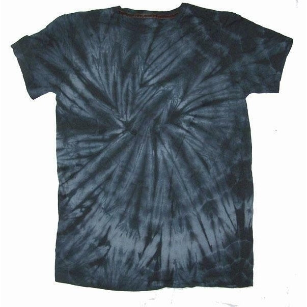 PETITE BLACK SPIDER TYE DYED TEE SHIRT unisex LARGE hippie tie dye PET 10 Image 1