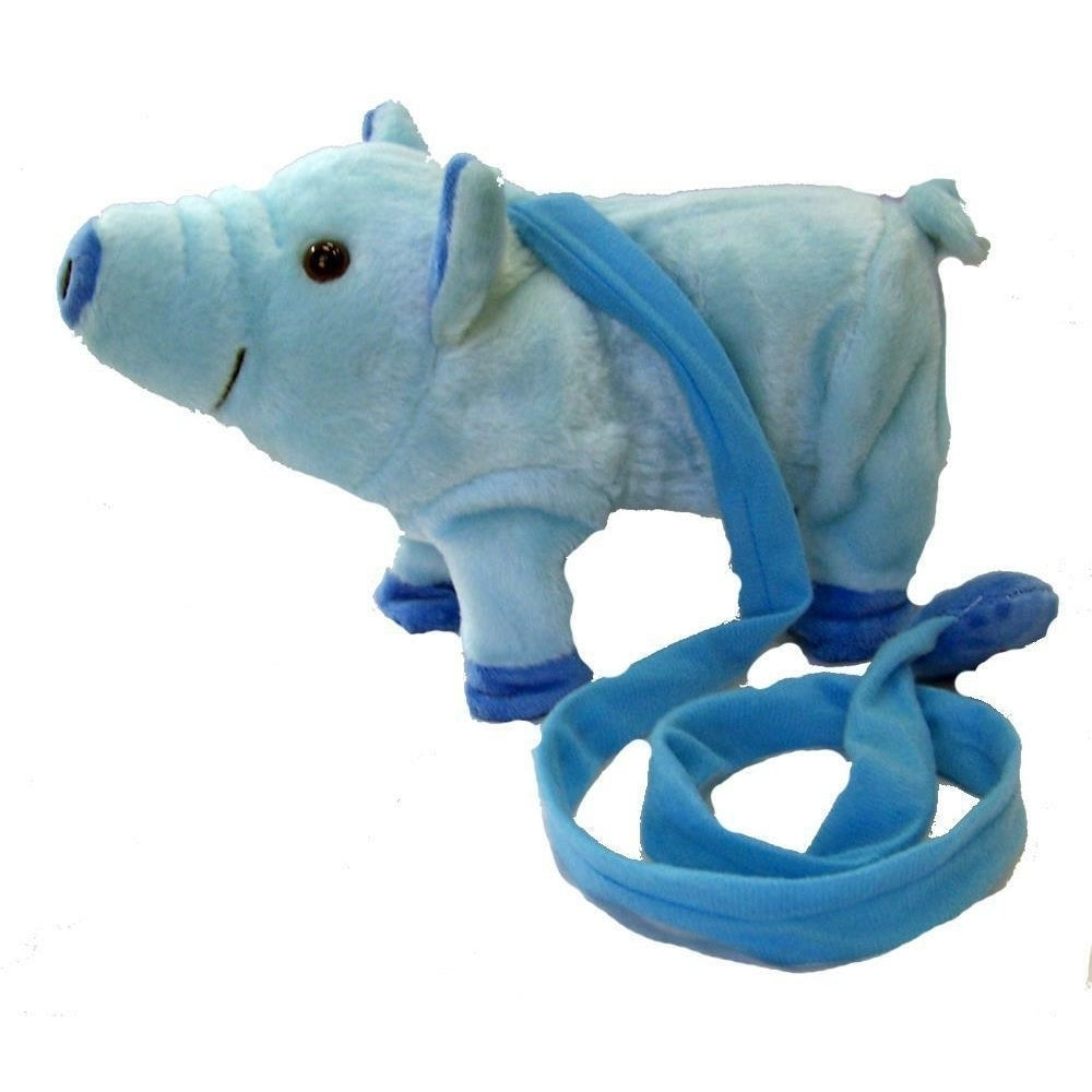 LARGE BLUE REMOTE CONTROL WALKING PIG WITH SOUND battery operated toy piggy Image 1