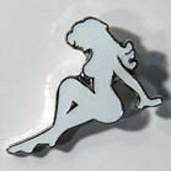 TRUCKER GIRL HAT / JACKET LAPEL PIN pins 137 mud flap sexy girls metal pinup Image 1