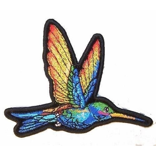 COLOR HUMMINGBIRD PATCH P7550 jacket patches BIKER EMBROIDERIED bird ironon Image 1