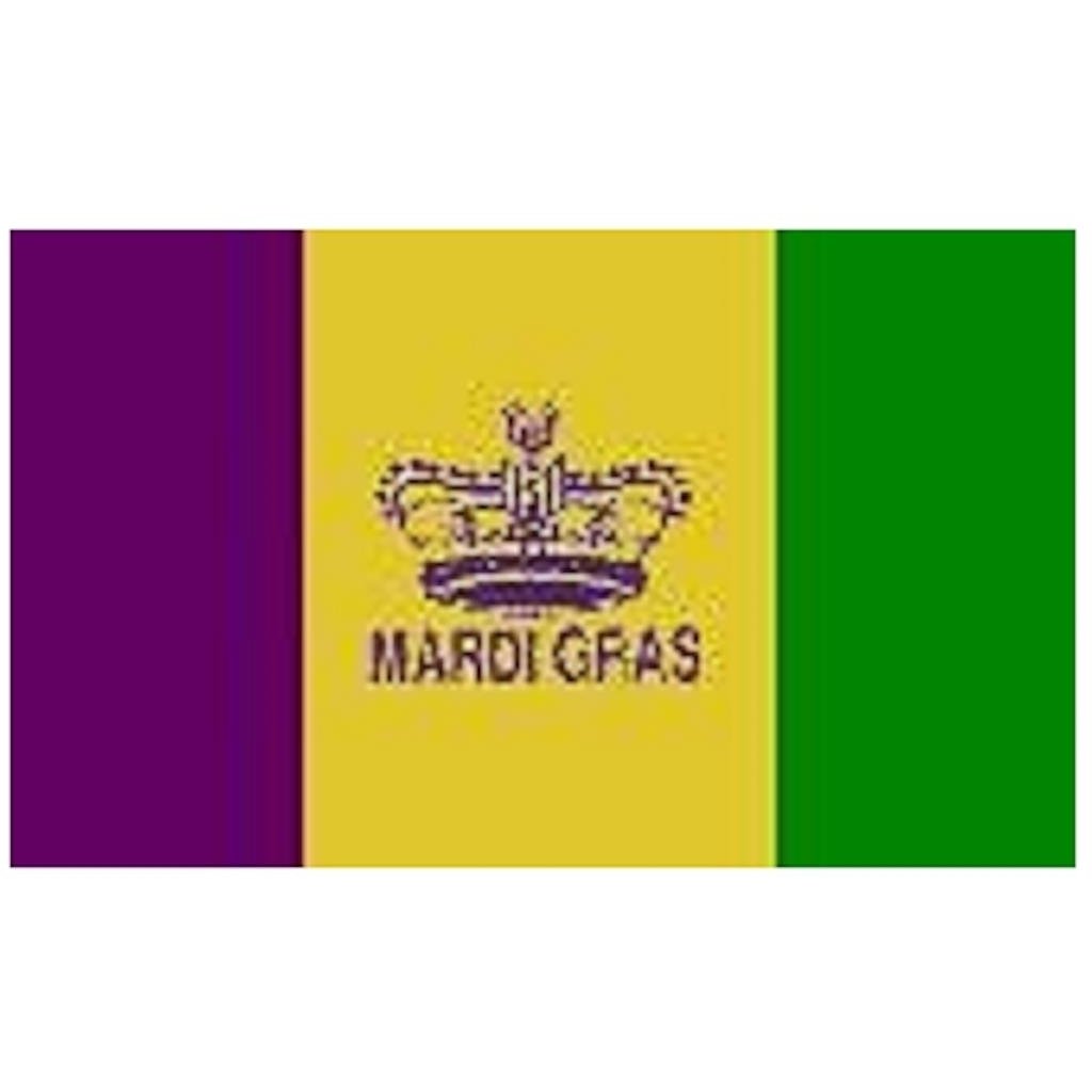 2 PC MARDI GRAS FLAGS 3 X 5 party supplies banners flag Image 1