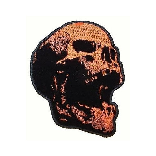 DELUXE EMBRODIERED SCREAMING HUMAN SKULL PA6860  iron on novelty biker patches Image 1
