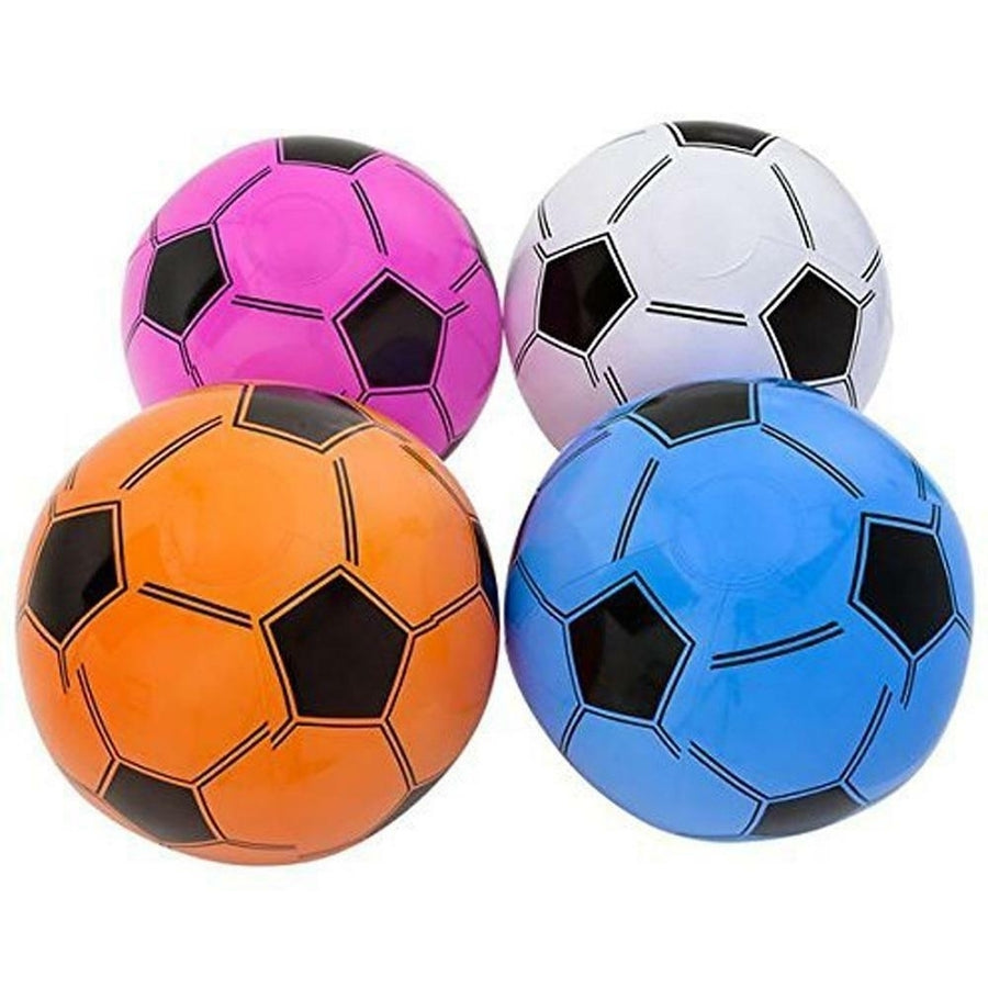 2 INFLATABLE asst  COLORS SOCCER BALL 12 in sports ball inflate blowup toy Image 1