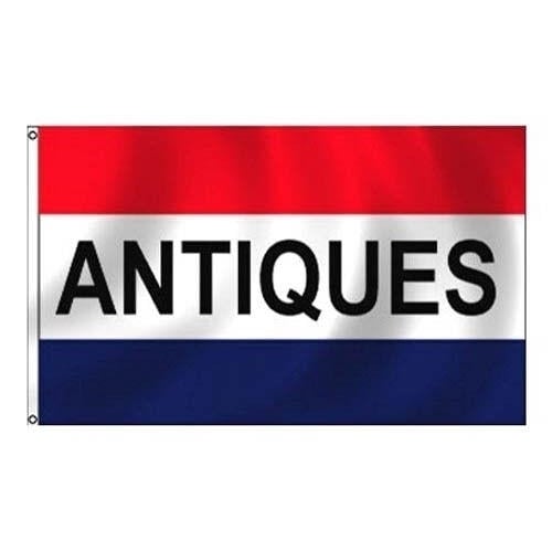 ANTIQUES FLAG FL013 flags banners advertisement banner old vintage sign 3 x 5 Image 1