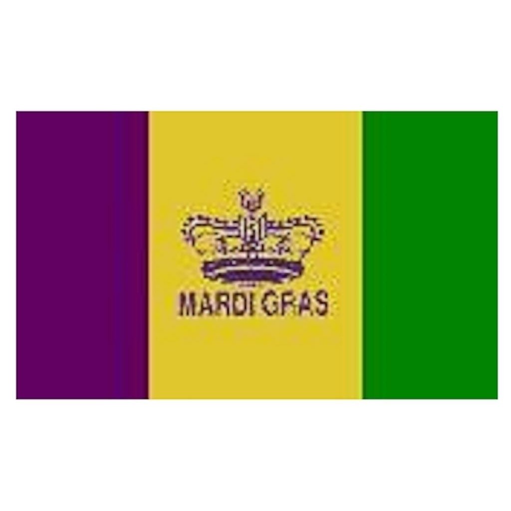 MARDI GRAS FLAGS 3 X 5 party supplies banners flag mardigra party item Image 1