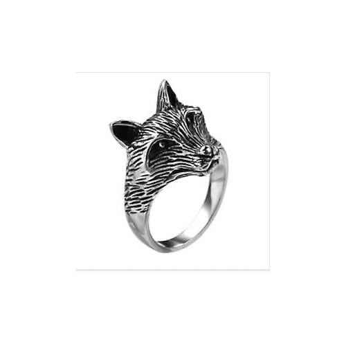 NORSE FOX HEAD STAINLESS STEEL RING add size to note BRX010 cottage wolf Image 1