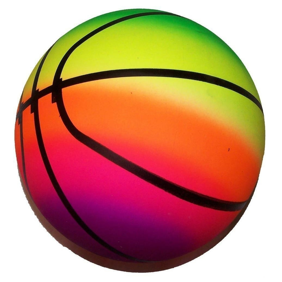 RAINBOW SPORTS BASKETBALL BALL kick bounce squeeze novelty play toy bouncing Image 1