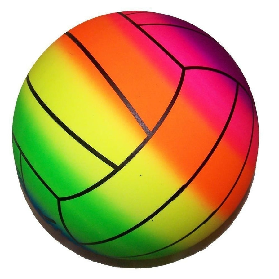 RAINBOW SPORTS VOLLEYBALL BALL kick bounce squeeze novelty play toy bouncing Image 1