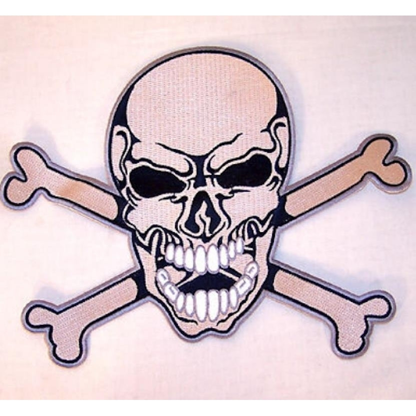 SKULL X BONES JUMBO BACK PATCH jacket cross bone JBP002 Image 1