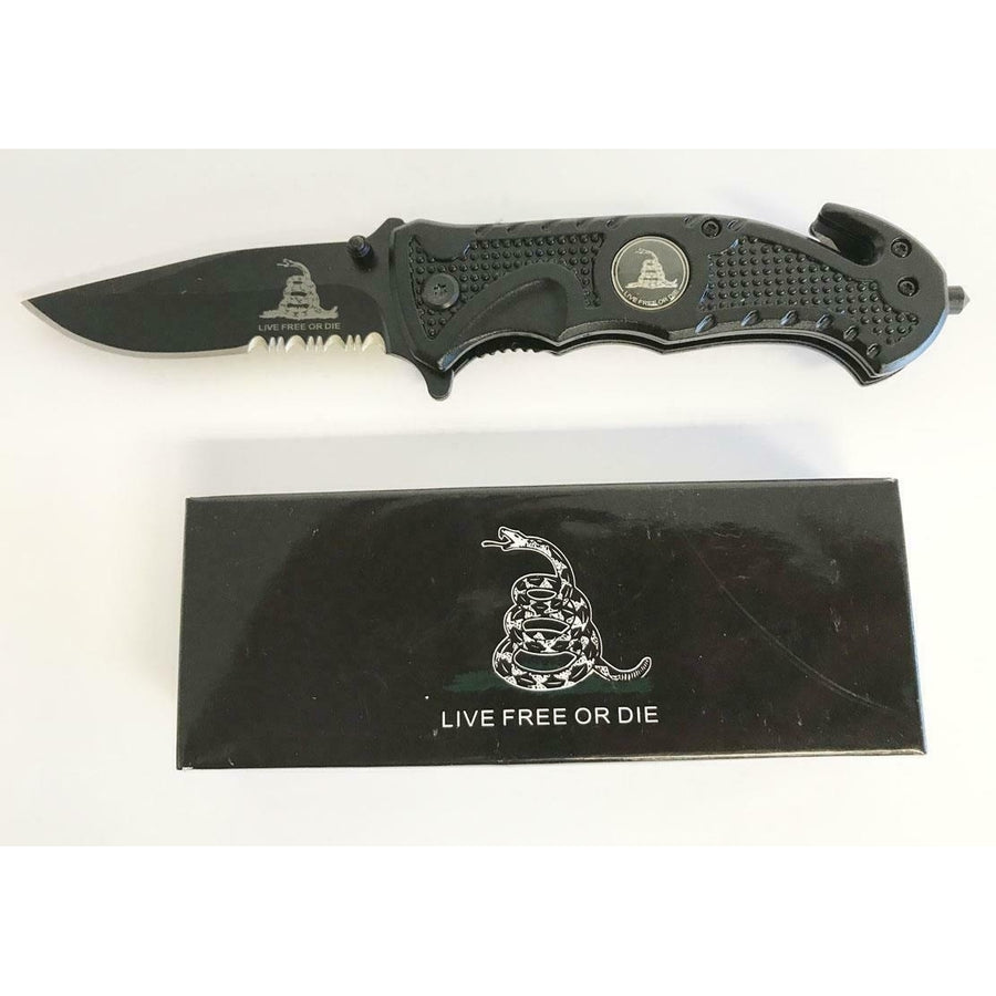 DONT TREAD ON ME SNAKE LOCK BLADE FOLDING KNIFE LIVE OR DIE KN432 Image 1