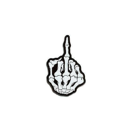 REFLECTIVE MIDDLE FINGER JUMBO 11 X 7 INCH PATCH biker motorcycle sew iron JP108 Image 1