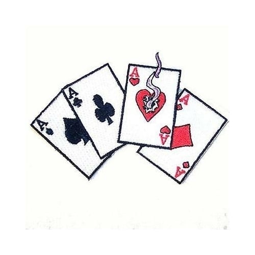 PLAYING ACE CARDS EMBROIDERED PATCH jacket P455 bikers novelty patches sew Image 1